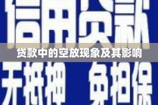 太仓贷款中的空放现象及其影响